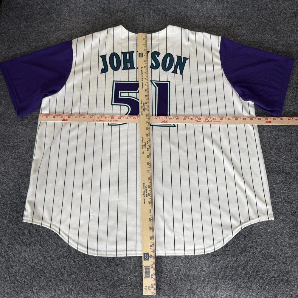 Nike MLB Arizona Diamondbacks Randy Johnson Jersey Mens 3XL Purple Baseball - Picture 7 of 11